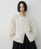 【予約】【TEN by LA BELLE ETUDE】レース刺繍MIXモチーフ×ループフリンジニットカーディガン