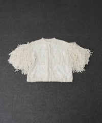 【予約】【TEN by LA BELLE ETUDE】レース刺繍MIXモチーフ×ループフリンジニットカーディガン