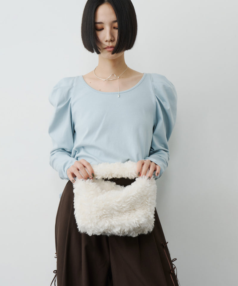 【予約】ギャザーパフロングスリーブカットソー