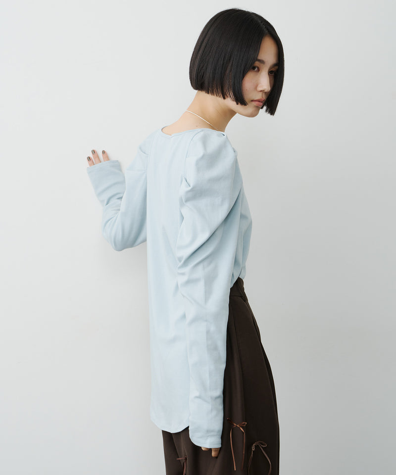 【予約】ギャザーパフロングスリーブカットソー