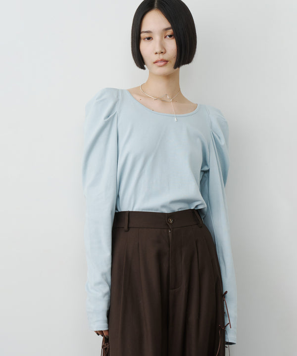 【予約】ギャザーパフロングスリーブカットソー