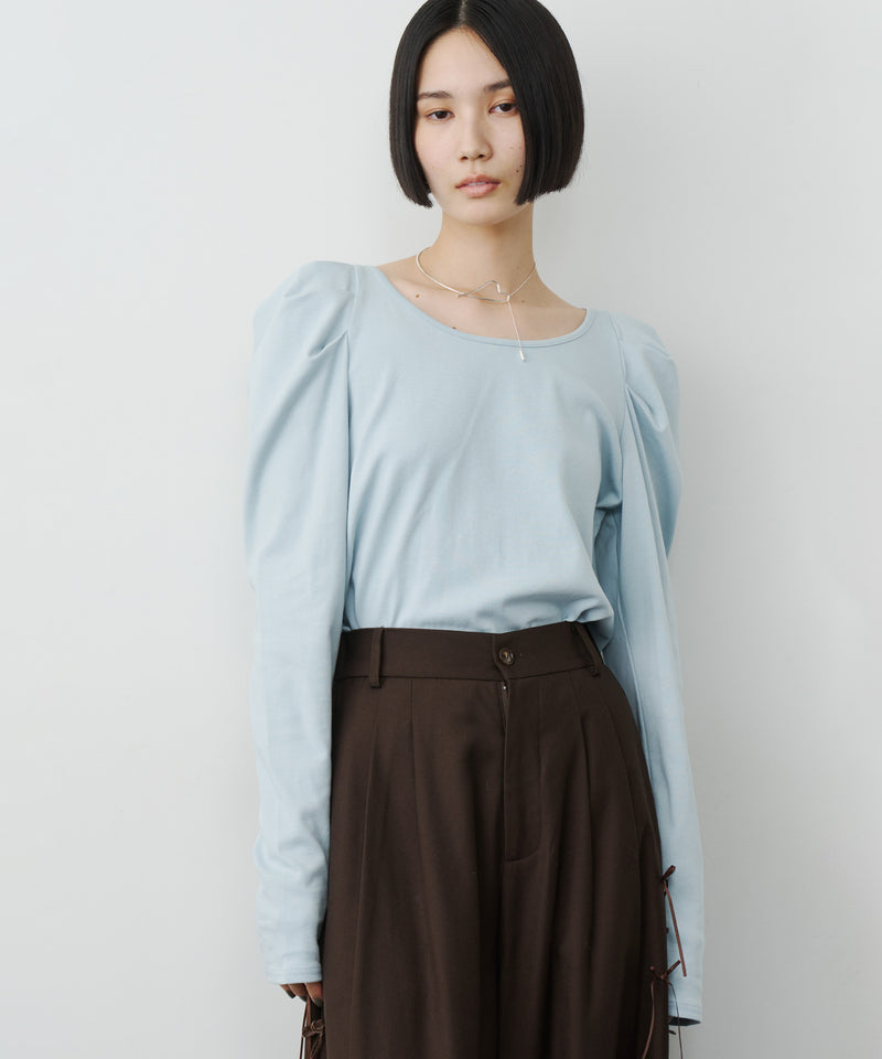【予約】ギャザーパフロングスリーブカットソー