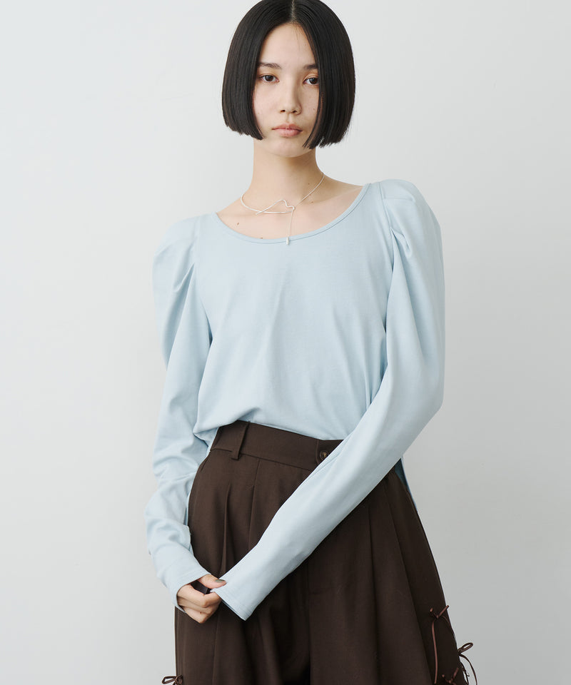【予約】ギャザーパフロングスリーブカットソー
