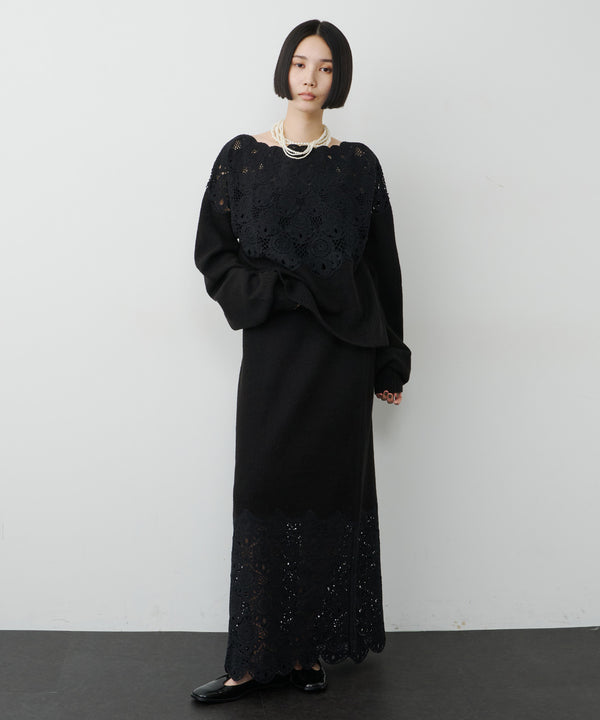 【予約開始待ち】【TEN by LA BELLE ETUDE】Crochet long knit skirt