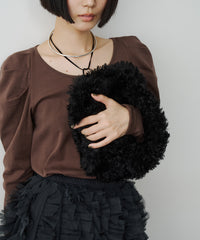 【予約】ギャザーパフロングスリーブカットソー