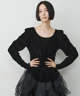 【予約】シアーベロアパフギャザーTOPS