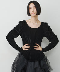【予約】シアーベロアパフギャザーTOPS