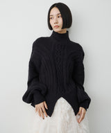 【予約開始待ち】【TEN by LA BELLE ETUDE】ケーブル柄ペプラムニット