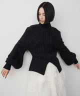 【予約開始待ち】【TEN by LA BELLE ETUDE】ケーブル柄ペプラムニット