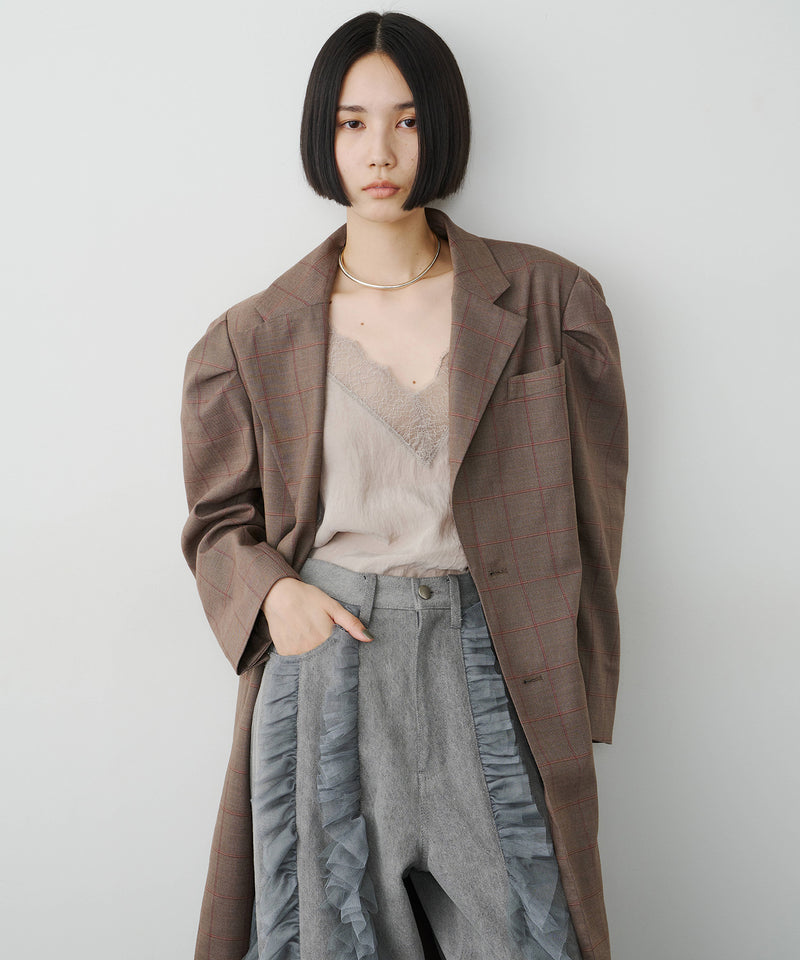 【予約開始待ち】フーディ×チェック2way longジャケット