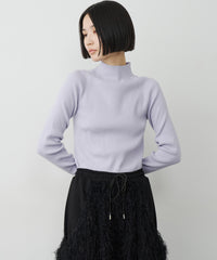 【予約】ハイネックリブ長袖ニット