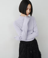 【予約】ハイネックリブ長袖ニット