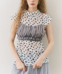 【J1U by LA BELLE ETUDE】フラワーチュールワイドハイネックTOPS