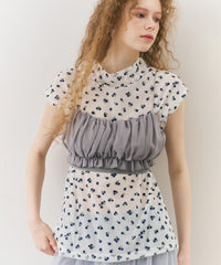【J1U by LA BELLE ETUDE】フラワーチュールワイドハイネックTOPS