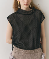 【J1U by LA BELLE ETUDE】ドットチュールワイドハイネックTOPS