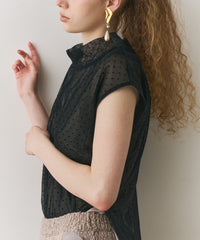【J1U by LA BELLE ETUDE】ドットチュールワイドハイネックTOPS