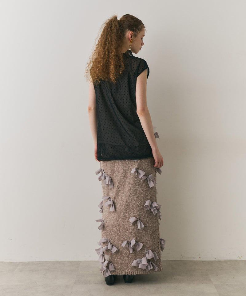 【J1U by LA BELLE ETUDE】ドットチュールワイドハイネックTOPS