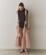 【J1U by LA BELLE ETUDE】ワイドハイネックダブルチュールTOPS