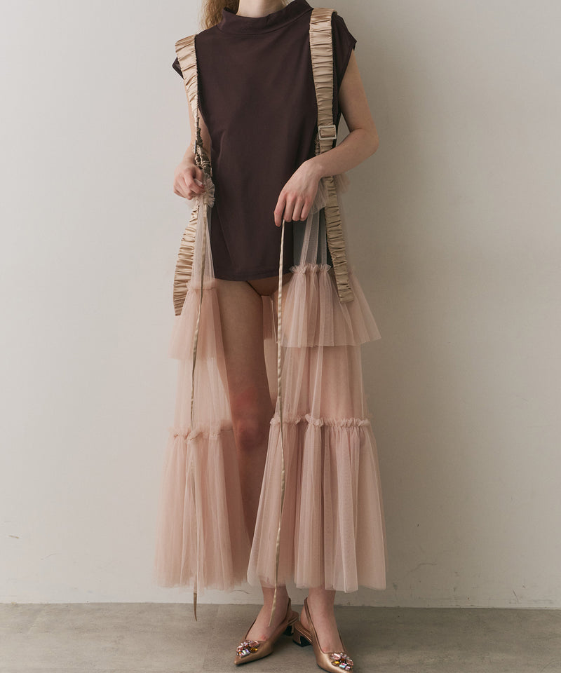 【J1U by LA BELLE ETUDE】ワイドハイネックダブルチュールTOPS