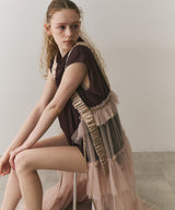 【J1U by LA BELLE ETUDE】ワイドハイネックダブルチュールTOPS