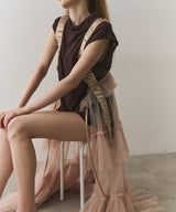 【J1U by LA BELLE ETUDE】ワイドハイネックダブルチュールTOPS
