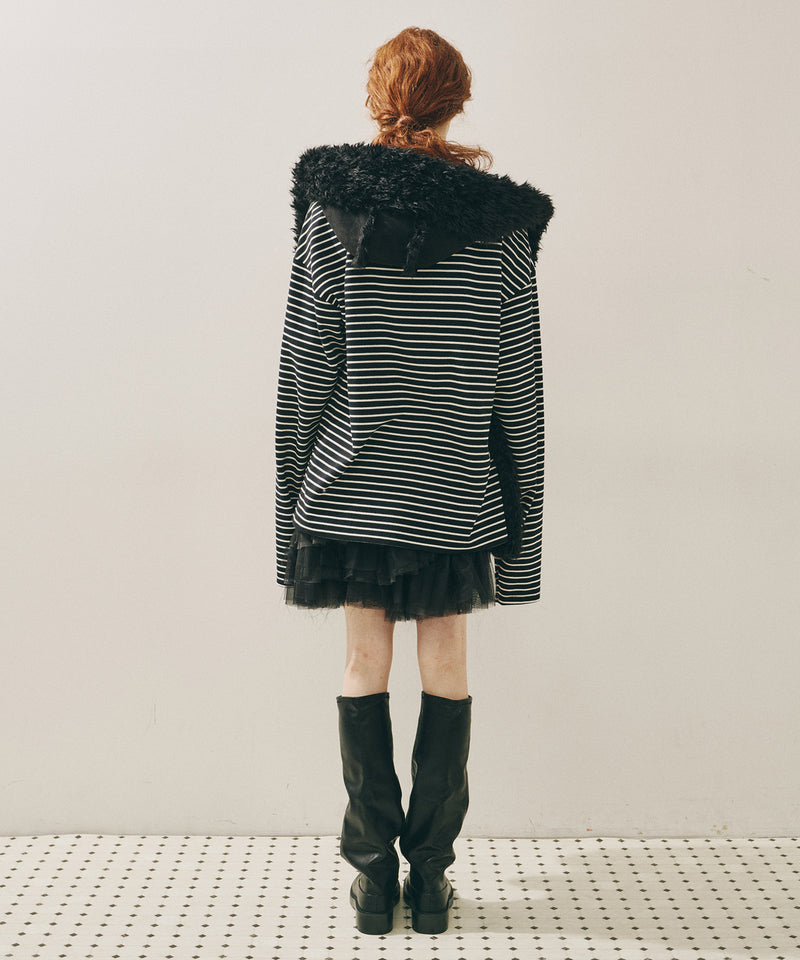 【予約10%OFF】【J1U by LA BELLE ETUDE】ムートンライクボンディングフードマフラー
