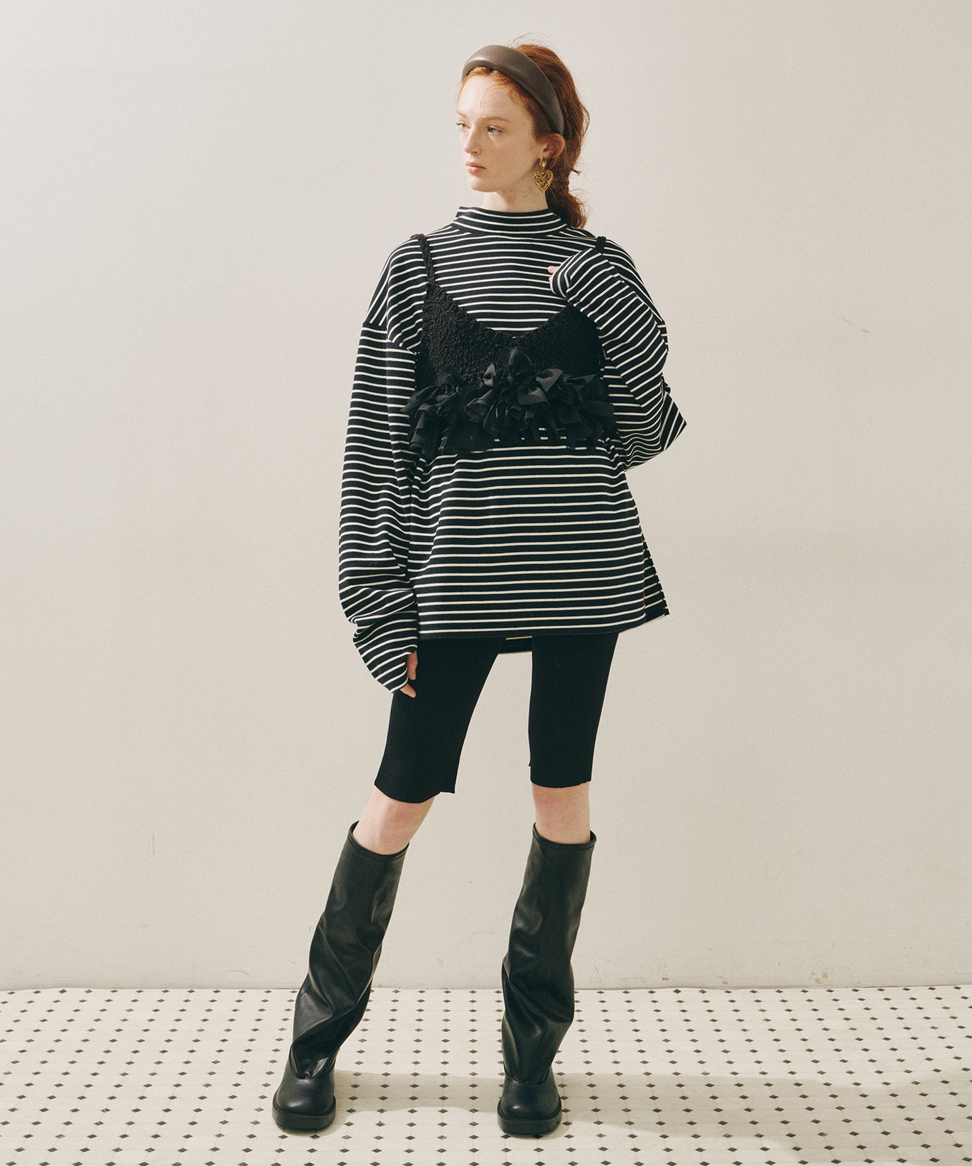 J1U BY LA BELLE ETUDE メニーリボンサマーニットビスチェ 再入荷予約】【J1U by LA BELLE ETUDE】メニーリボンニット