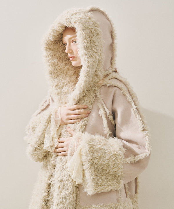 【予約10%OFF】【J1U by LA BELLE ETUDE】ムートンライクボンディングフードマフラー