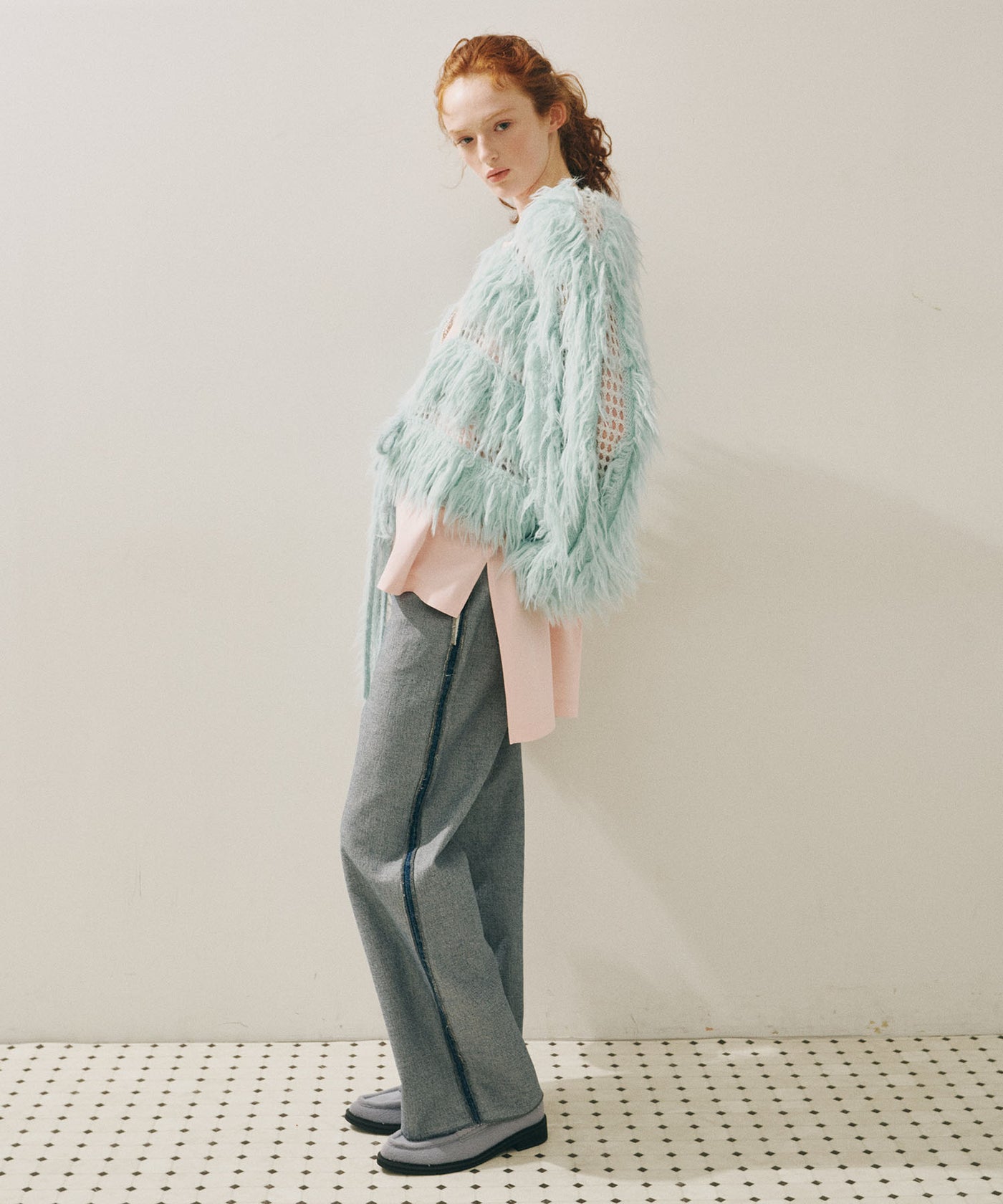 タグ付新品 JU by LA BELLE ETUDE ループモヘアフェザーニット J1U by LA BELLE ETUDE】ループモヘアフェザーニットマフラー