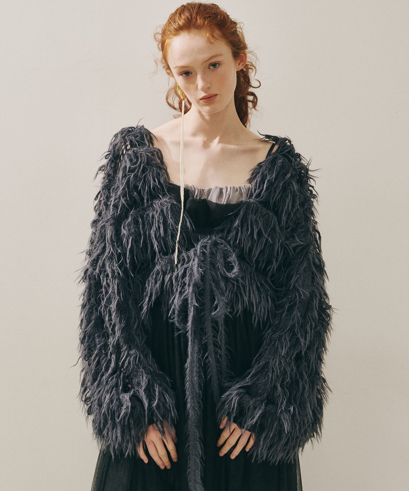 タグ付新品 JU by LA BELLE ETUDE ループモヘアフェザーニット J1U by LA BELLE ETUDE ニット セーター フェザー×テープヤーン