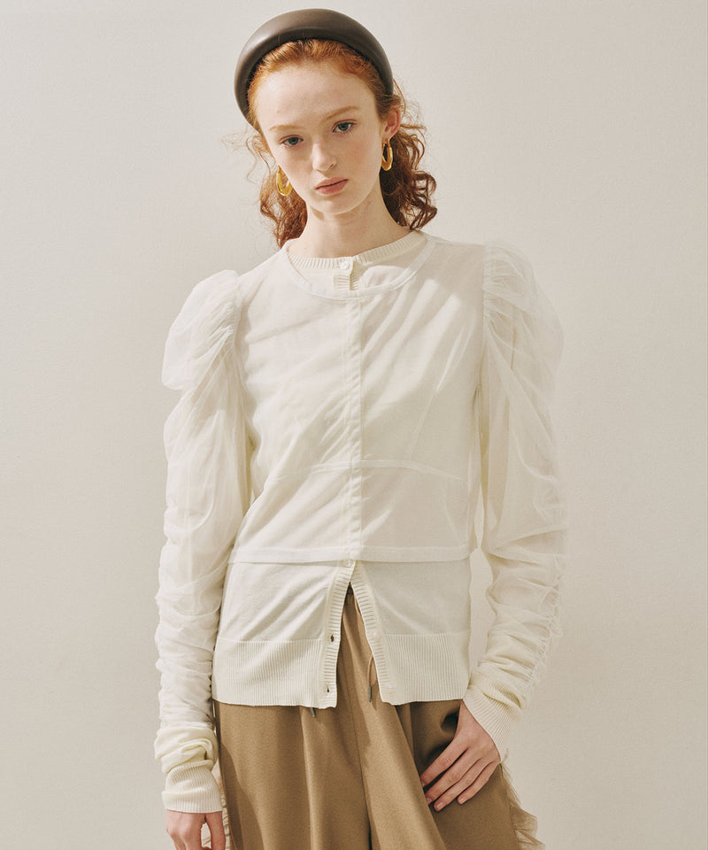 【予約10%OFF】【J1U by LA BELLE ETUDE】シアーチュールSETカーディガン