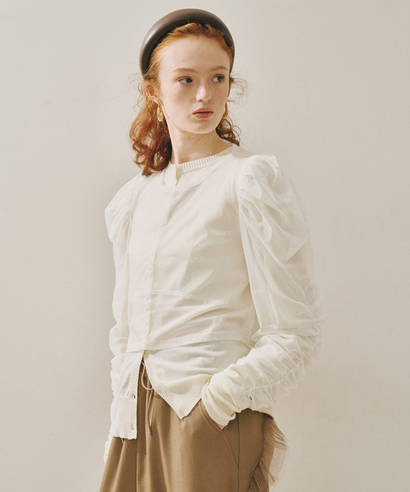 【予約10%OFF】【J1U by LA BELLE ETUDE】シアーチュールSETカーディガン