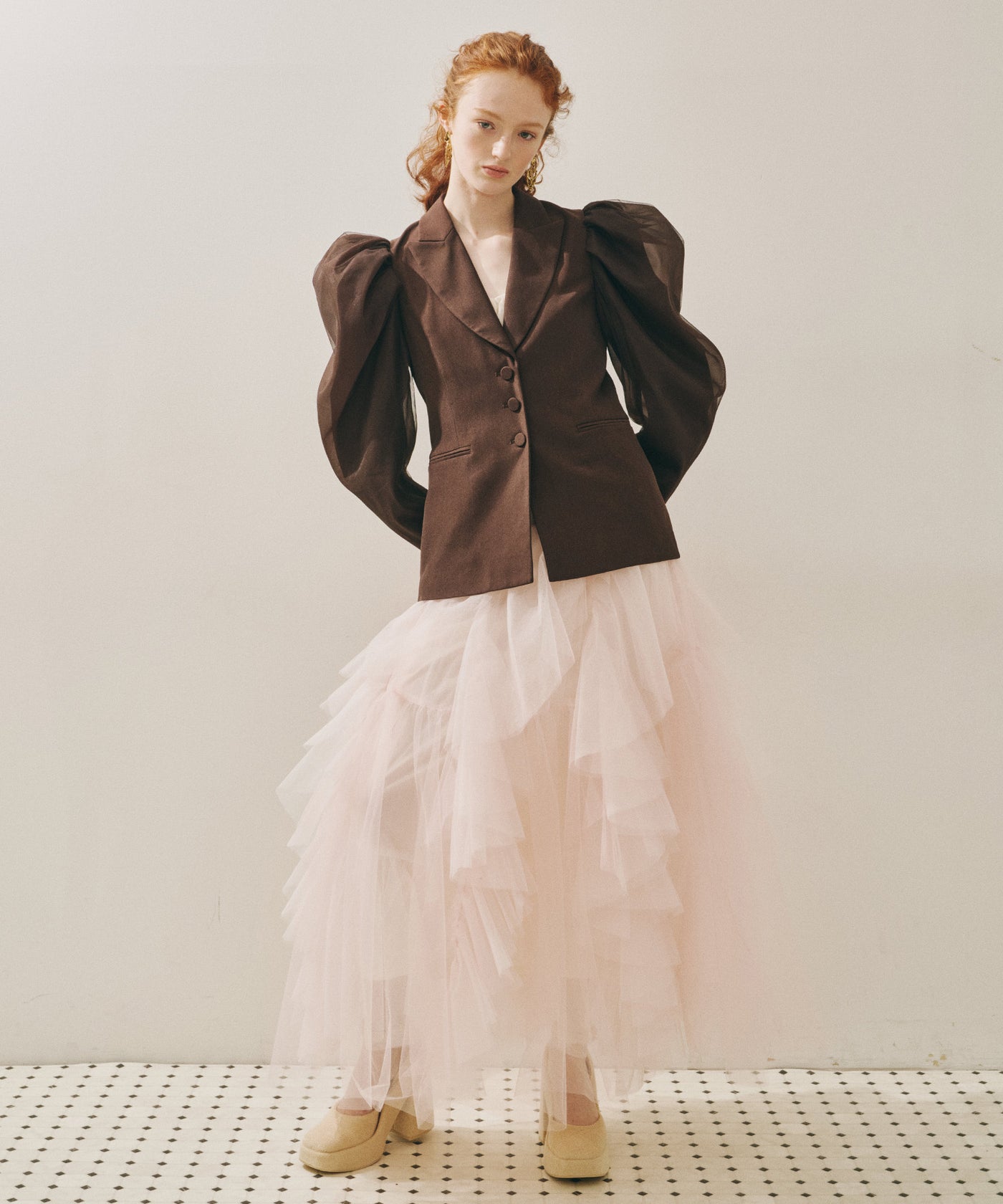 タグ付きLABELLEETUDE ボリュームチュールスカート 一部カラー予約】