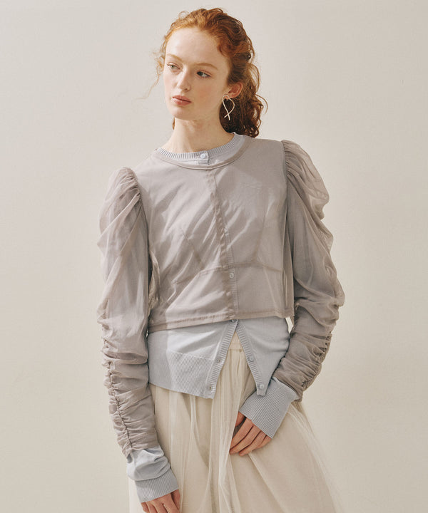 【予約10%OFF】【J1U by LA BELLE ETUDE】シアーチュールSETカーディガン