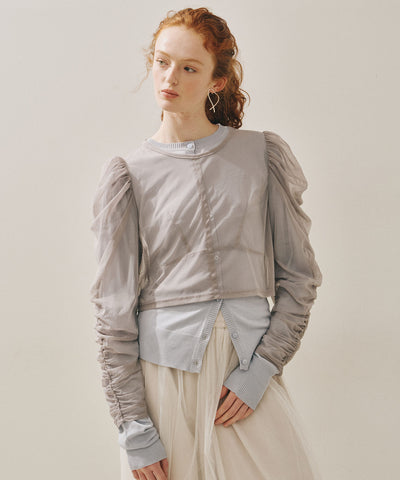 【予約】【J1U by LA BELLE ETUDE】シアーチュールSETカーディガン