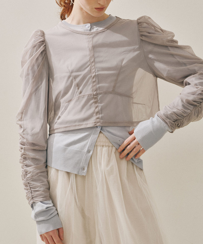 【予約10%OFF】【J1U by LA BELLE ETUDE】シアーチュールSETカーディガン