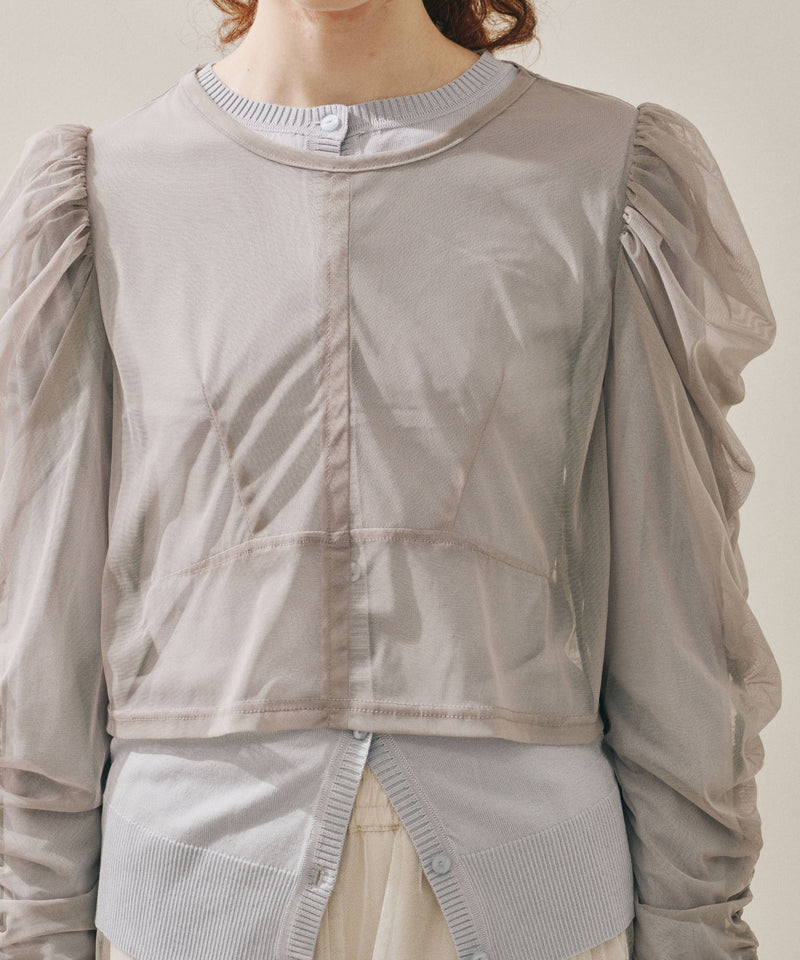 【予約10%OFF】【J1U by LA BELLE ETUDE】シアーチュールSETカーディガン