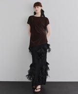 【予約】2wayシアーベロアアシンメトリーTOPS