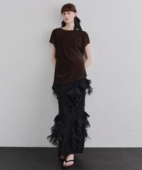 【予約】2wayシアーベロアアシンメトリーTOPS