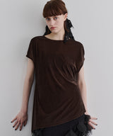 【予約】2wayシアーベロアアシンメトリーTOPS