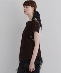 【予約】2wayシアーベロアアシンメトリーTOPS