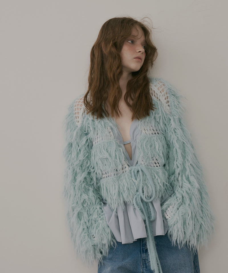 【J1U by LA BELLE ETUDE】2WAYループフェザー×かぎあみニット