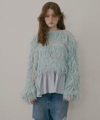 【J1U by LA BELLE ETUDE】2WAYループフェザー×かぎあみニット