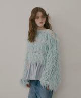 【J1U by LA BELLE ETUDE】2WAYループフェザー×かぎあみニット