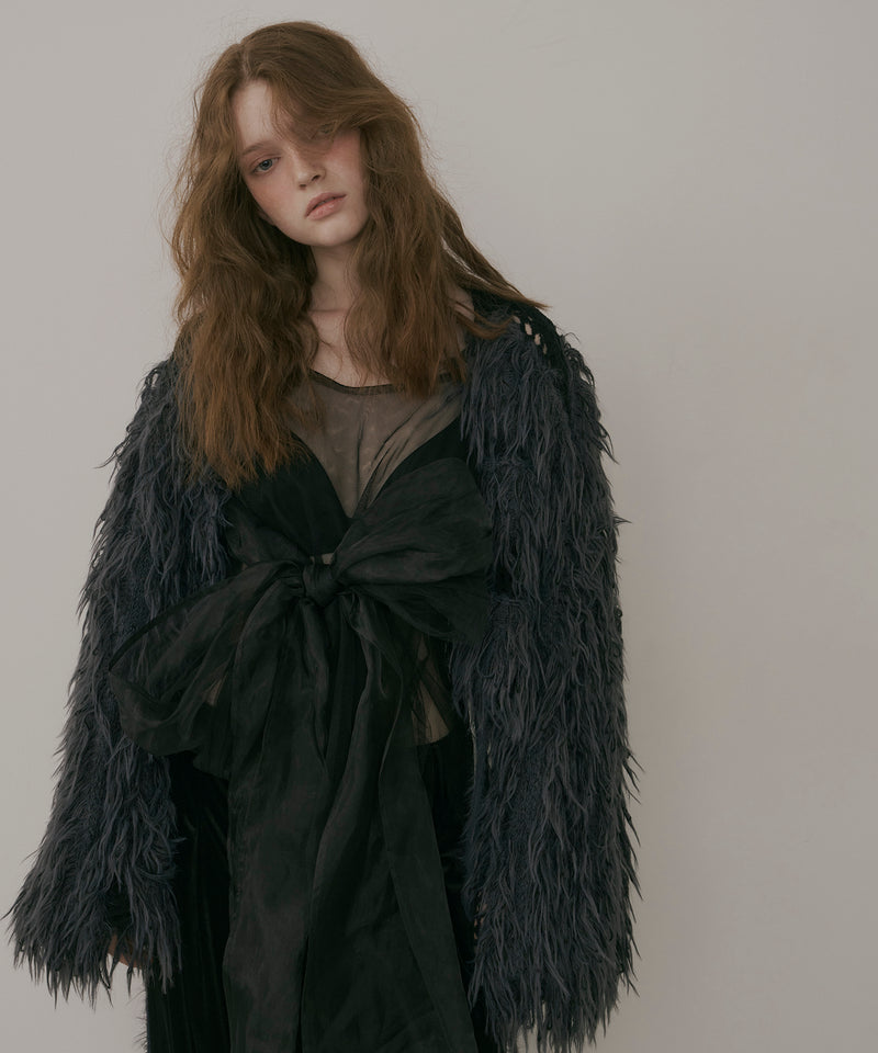 【J1U by LA BELLE ETUDE】2WAYループフェザー×かぎあみニット