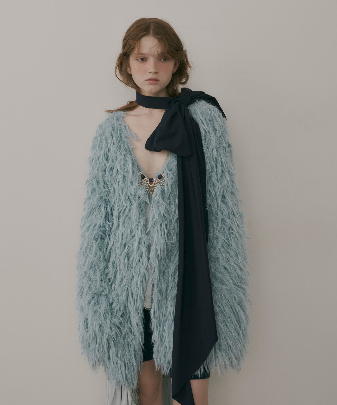 タグ付新品 JU by LA BELLE ETUDE ループモヘアフェザーニット J1U by LA BELLE ETUDE】ループモヘアフェザーニットアウター – LA