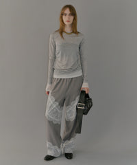 【yae】Lace design slacks / レースデザインスラックス