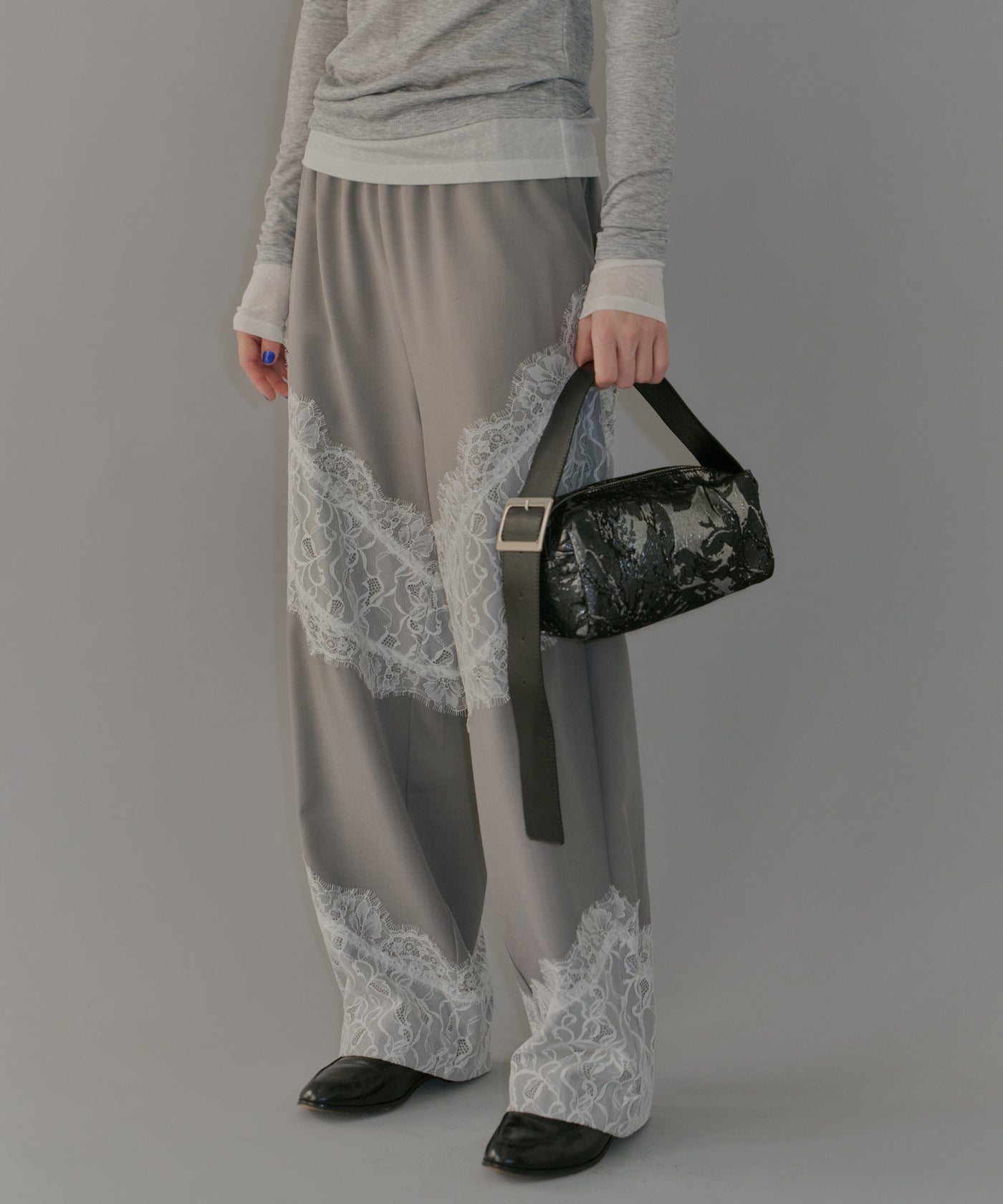 yae】Lace design slacks / レースデザインスラックス – LA BELLE