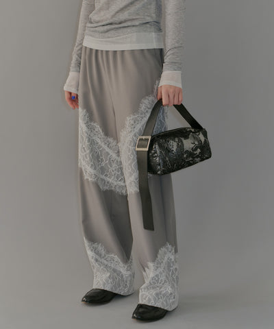 【yae】Lace design slacks / レースデザインスラックス