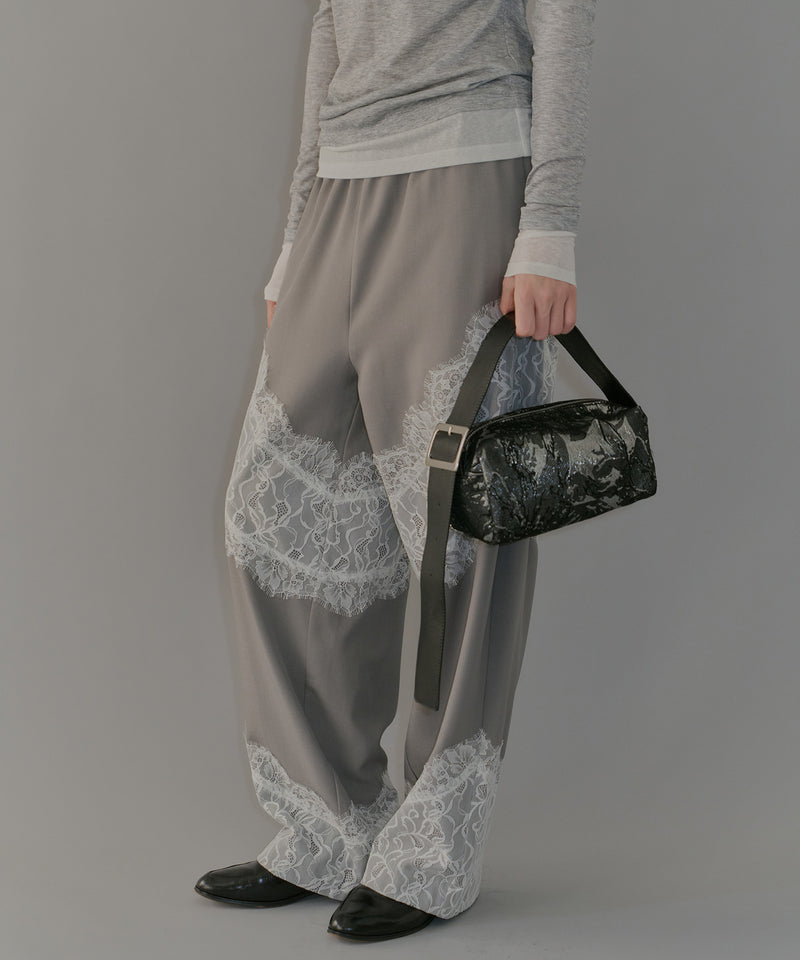 【yae】Lace design slacks / レースデザインスラックス